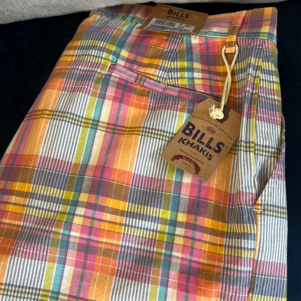 NWT Bill’s Khakis plaid Parker Shorts